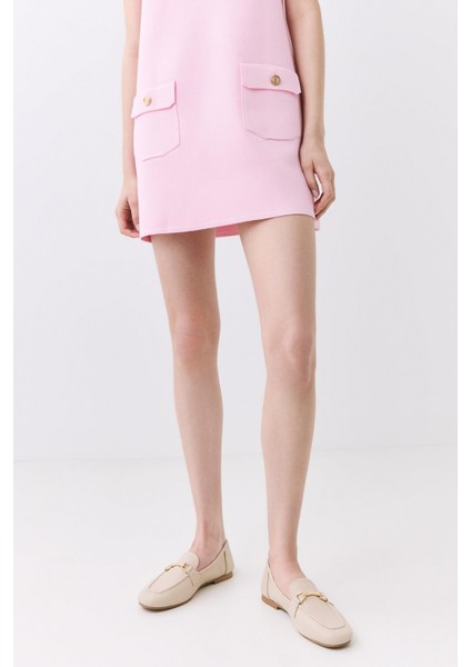 Kadın Deri Ekru Tokalı Loafer