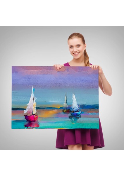 - Renkli Deniz Üzerindeki Yelkenliler Duvar TABLOSU-3728 fırsatları