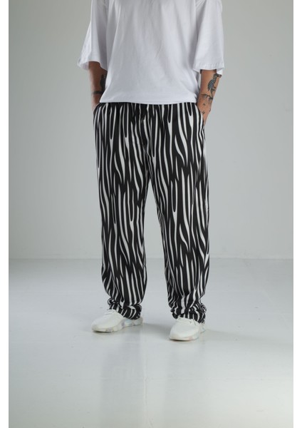 Çizgi Desenli Baggy Pantolon