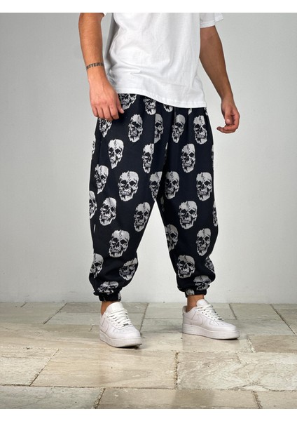 Kurukafa Desenli Pileli Yarım Şalvar