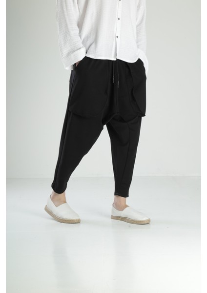 Double Face Avangard Siyah Şalvar modelleri