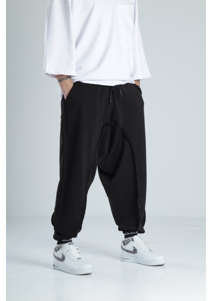 Pis Dikişli Siyah Spor Şalvar fiyatları