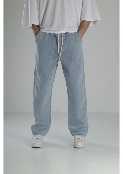 Buz Mavisi Kot Baggy Pantolon
