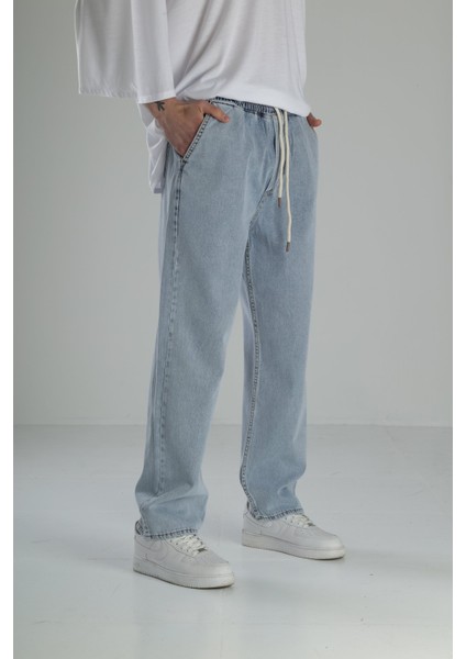 Buz Mavisi Kot Baggy Pantolon