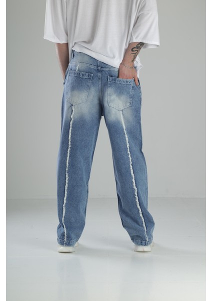 Premium Kalite Mavi Baggy Kot Pantolon fırsatları