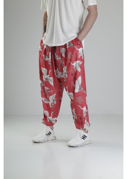 Chinese Kuş Desenli Pileli Yarım Şalvar fiyatları