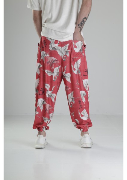 Chinese Kuş Desenli Pileli Yarım Şalvar fırsatları