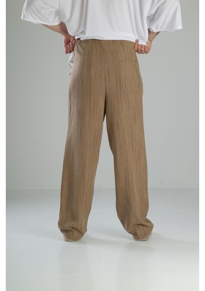 Aerobin Keten Kahve Baggy Pantolon