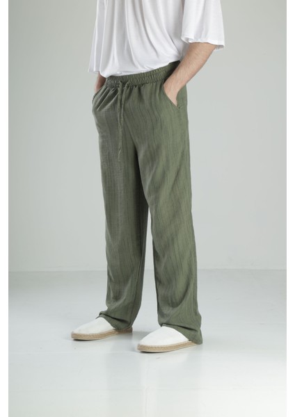 Aerobin Keten Yeşil Baggy Pantolon fiyatları