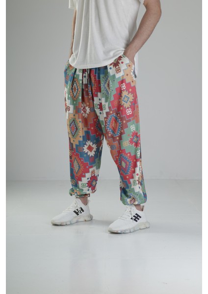 Etnik Desenli Pileli Yarım Şalvar COC043-4875 fiyatları