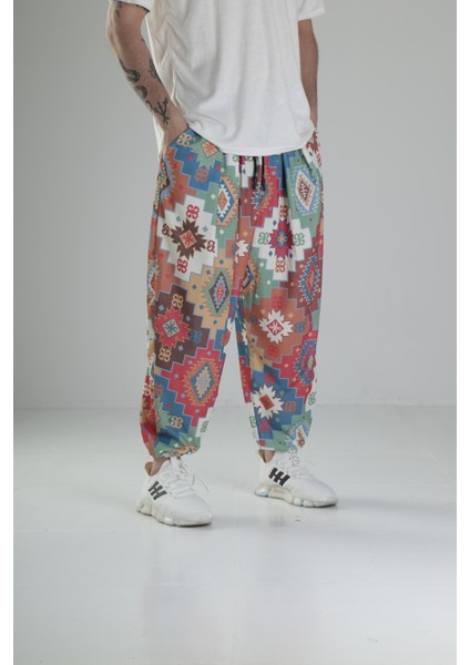 Etnik Desenli Pileli Yarım Şalvar COC043-4875 modelleri