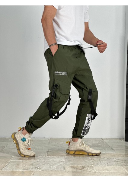 Premium Kalite Yazlık Yeşil Paraşüt Kumaş Jogger