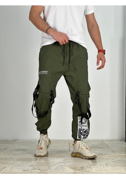 Premium Kalite Yazlık Yeşil Paraşüt Kumaş Jogger