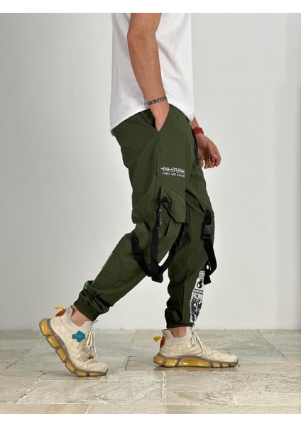 Premium Kalite Yazlık Yeşil Paraşüt Kumaş Jogger