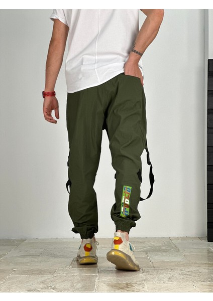 Premium Kalite Yazlık Yeşil Paraşüt Kumaş Jogger