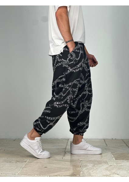 Zincir Desenli Spor Şalvar modelleri