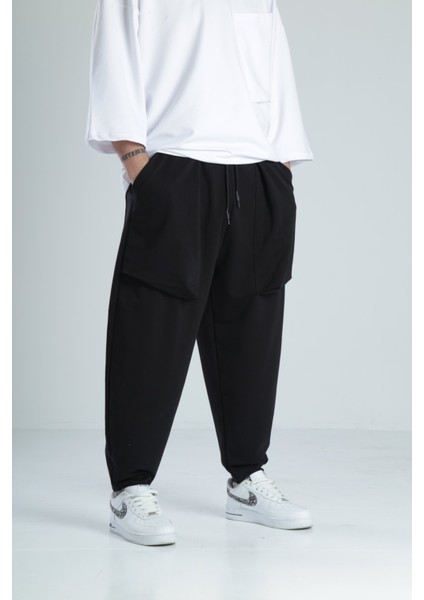 Büyük Cep Detaylı Etnik Siyah Baget Pantolon fiyatları