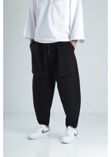 Büyük Cep Detaylı Etnik Siyah Baget Pantolon modelleri