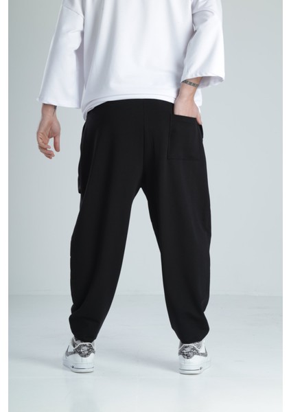 Büyük Cep Detaylı Etnik Siyah Baget Pantolon fırsatları