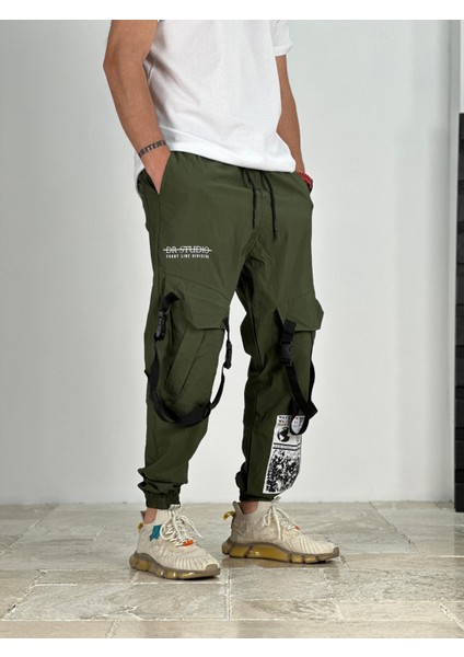 Premium Kalite Yazlık Yeşil Paraşüt Kumaş Jogger