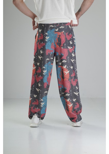 Etnik Desenli Baggy Pantolon COC047-4599 fırsatları
