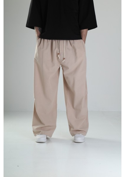 Baggy Kahve Keten Pantolon