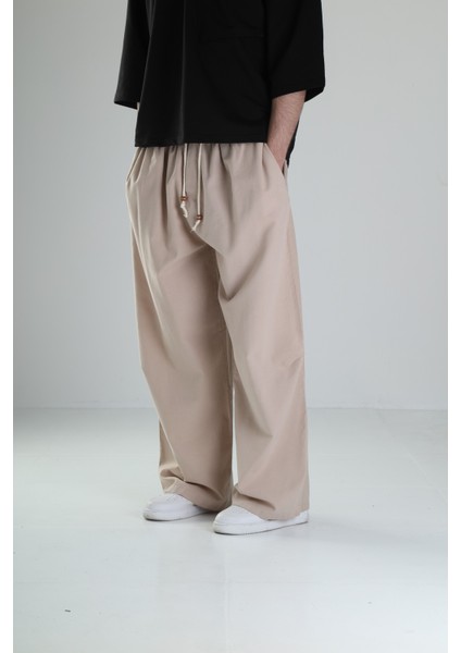 Baggy Kahve Keten Pantolon modelleri