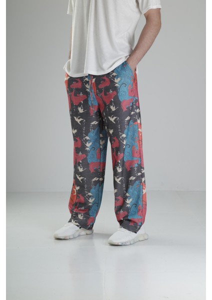 Etnik Desenli Baggy Pantolon