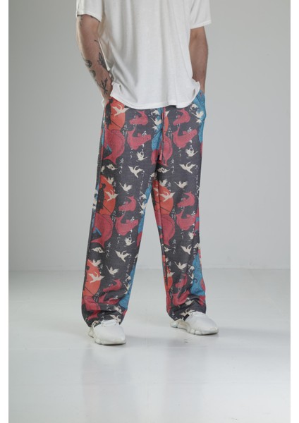 Etnik Desenli Baggy Pantolon