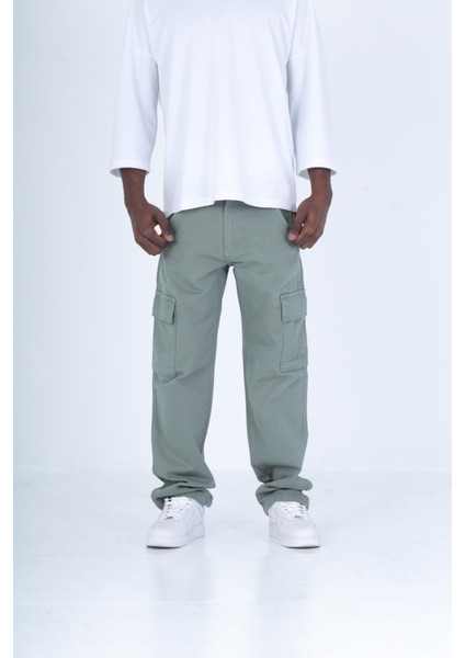 Gabardin Kumaş Su Yeşili Baggy Pantolon