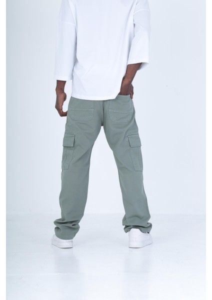 Gabardin Kumaş Su Yeşili Baggy Pantolon
