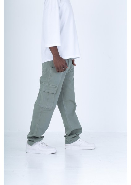 Gabardin Kumaş Su Yeşili Baggy Pantolon