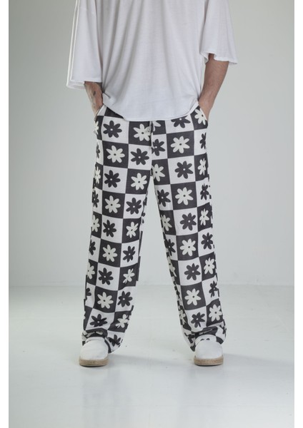 Çiçek Desenli Baggy Pantolon