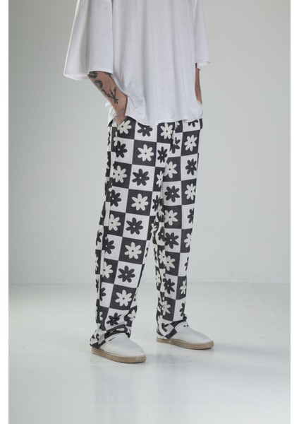 Çiçek Desenli Baggy Pantolon