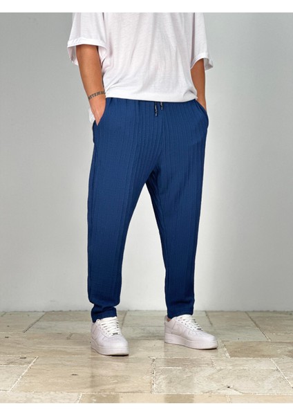 Merserize Lacivert Baget Pantolon