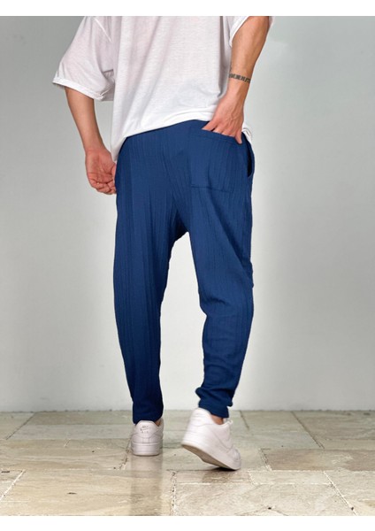 Merserize Lacivert Baget Pantolon