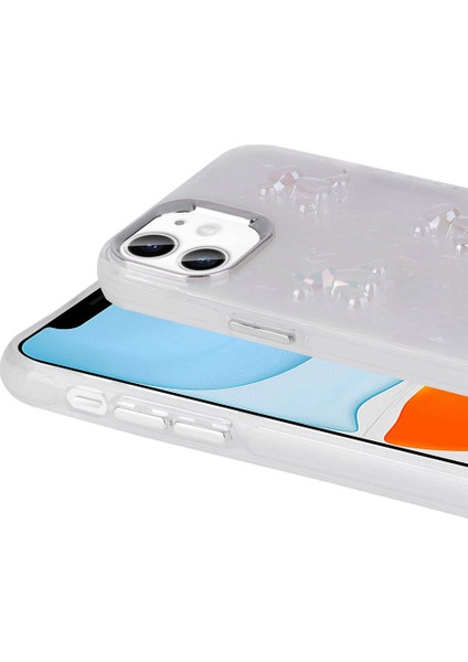 Apple iPhone 11 Kılıf Kabartma Figürlü Parlak Tkdr Eralli Silikon Kapak-Ayı fırsatları