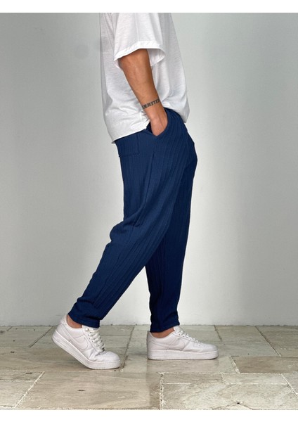 Merserize Lacivert Baget Pantolon