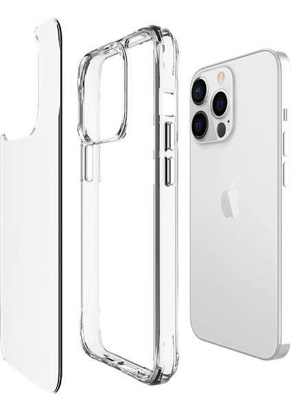 Apple iPhone 13 Pro Max Kılıf Tkdr Şeffaf Ultra Ince Airbag Tasarımlı Okka Kapak-Renksiz