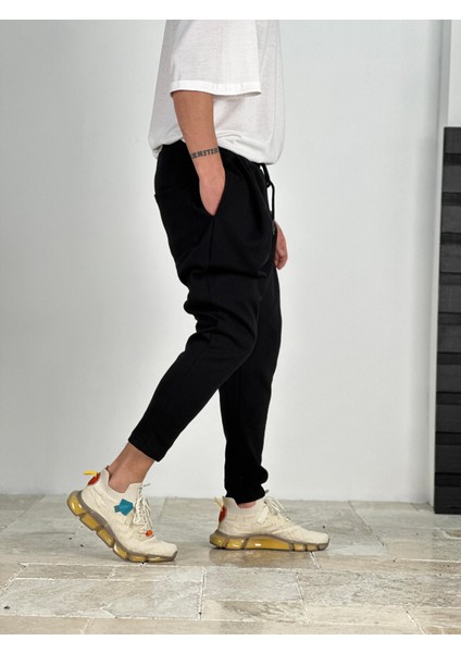 Pileli Siyah Havuç Kesim Pantolon - Kumaş 3 Iplik fiyatları