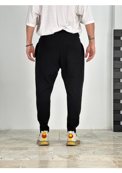 Pileli Siyah Havuç Kesim Pantolon - Kumaş 3 Iplik fırsatları