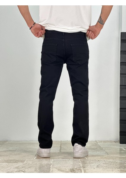 Premium Kalite Regular Kalıp Siyah Likralı Kot Pantolon