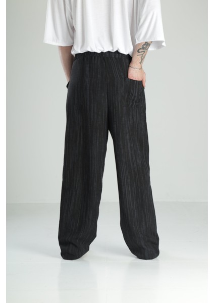 Aerobin Keten Siyah Baggy Pantolon