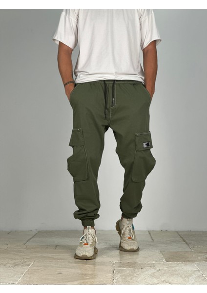 Premium Kalite Büyük Cepli Yeşil Jogger Pantolon