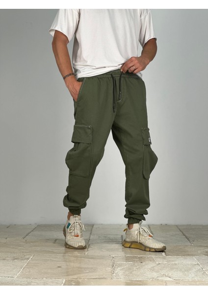 Premium Kalite Büyük Cepli Yeşil Jogger Pantolon