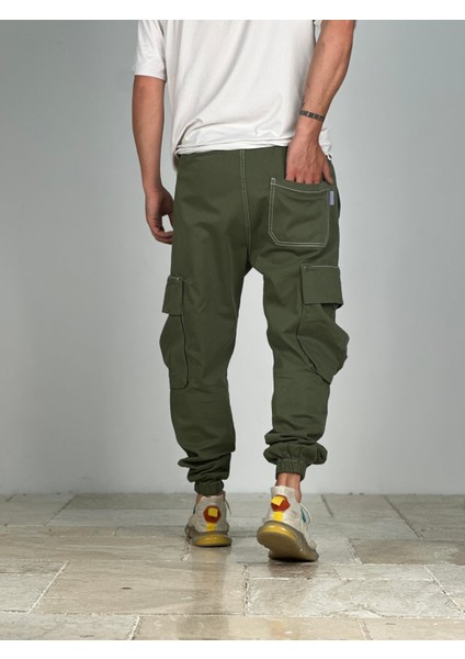 Premium Kalite Büyük Cepli Yeşil Jogger Pantolon