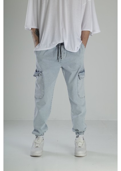 Premium Kalite Buz Mavi Jogger Pantolon