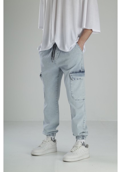 Premium Kalite Buz Mavi Jogger Pantolon