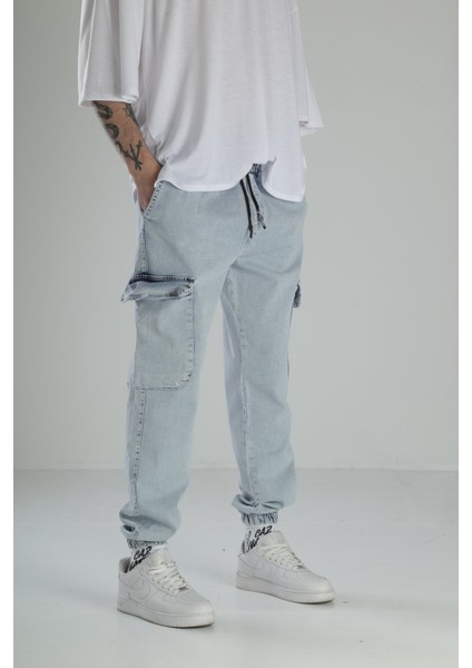 Premium Kalite Buz Mavi Jogger Pantolon