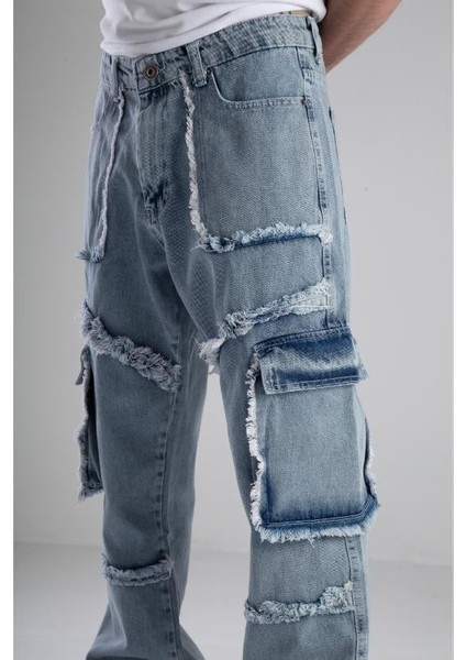 Premium Kalite Mavi Baggy Pantolon
